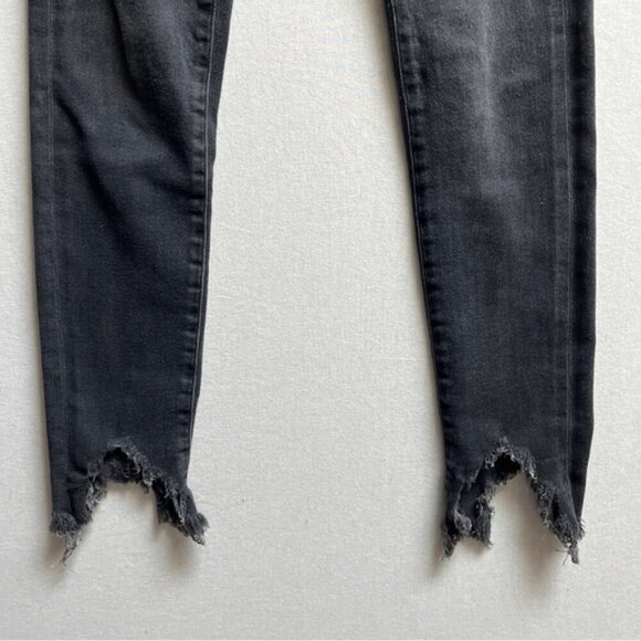Agolde Sophie Black Skinny Jeans Distressed Fray Denim Jeans Sz 23 - Picture 4 of 15